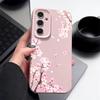 Розовые Цветы Персика Цветочный Чехол Для Samsung S26 S25 S24 Ultra S23 S22 S21 FE A15 A16 A17 A26 A35 A36 A37 A54 A55 A56 A57 5G Чехол с Текстурой Кожи