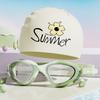 Children's swimming goggles for girls, high-definition, waterproof, anti-fog, girls' and boys' swimming goggles and swim cap set, professional diving