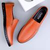 Мужская обувь из натуральной кожи, повседневные итальянские мужские мокасины, дышащие туфли для вождения, новая трендовая мужская обувь без застежек, удобные мокасины