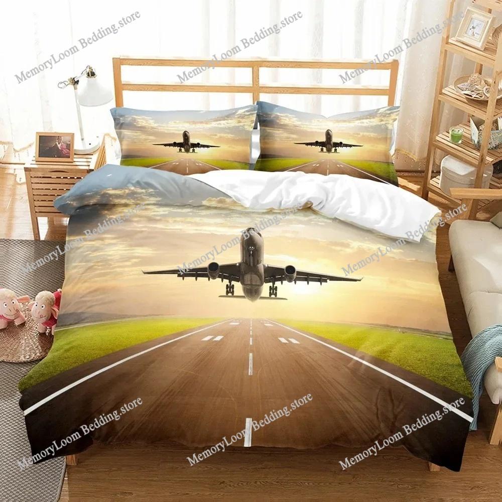 Aircraft Duvet Cover Set Comforter Bedding Set 3D Printing Luxury Kids Boys Quilt Cover Queen King Decor Home Textile