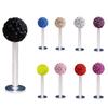 Rhionestone Round Ball Lip Stud Ring Bar Piercing Jewelry Charm 1.2x10mm