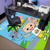 Custom Name Coco-melon Adventure Rug for Living Room, Game Rooms, Office, Bedroom, Floor Mat Playful Design, fan gifts Christmas decor