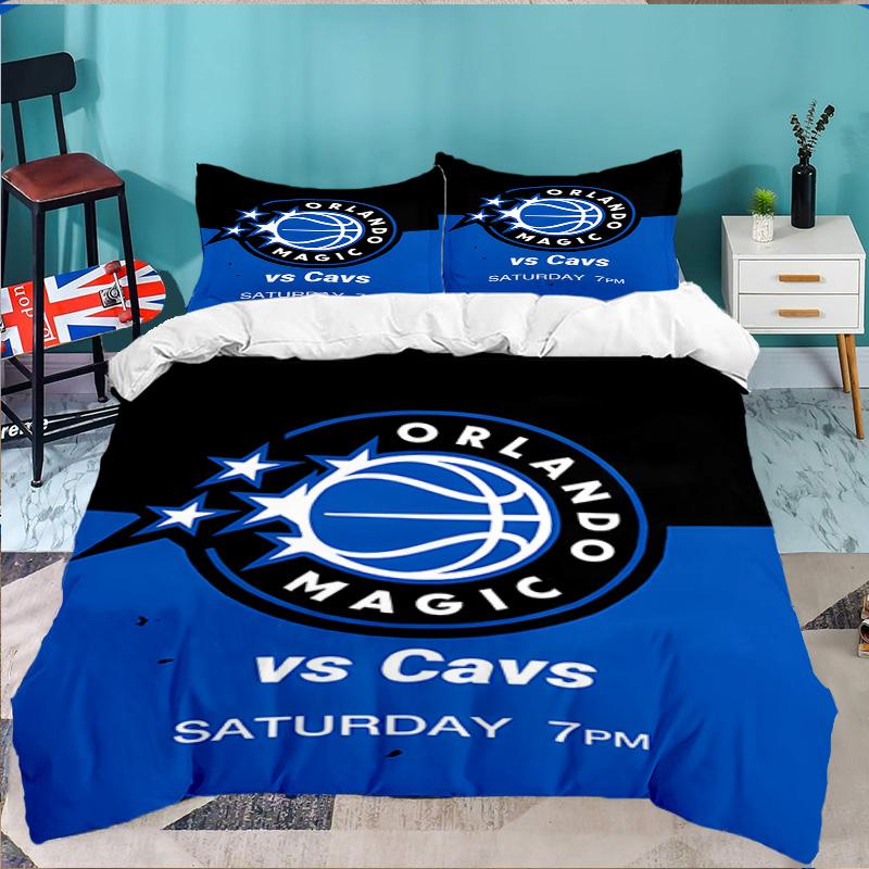 Orlando basketball Team 3pcs Bedding Set,Including 1pc Duvet Cover And 2pcs Pillowcases Perfect Gift for Christmas,Ideal for Bedroom, Dormitory
