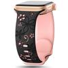 Силиконовый ремешок для Apple Watch с тиснением в виде цветов: Унисекс, Спортивный, Двухцветный, Пряжка-бесконечность.