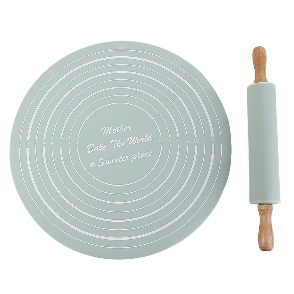 2 шт./набор силиконовых ковриков для теста со скалкой и весами, набор домашних скалок для муки