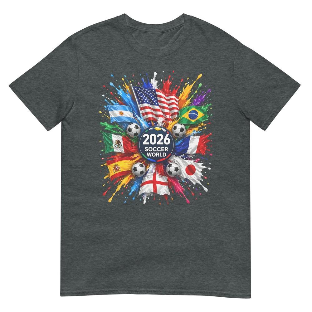 2026 Soccer World Usa Flag Burst Fan Tee TShirt