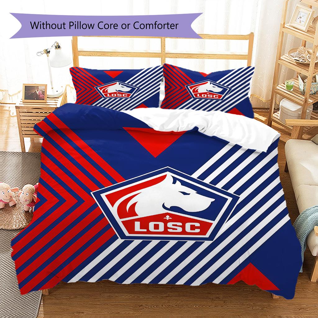LOSC Lille Pattern Bedding Set Quilt Cover Pillowcase Home Decor Gift (1 * duvet cover + 2 * pillowcase, without core)