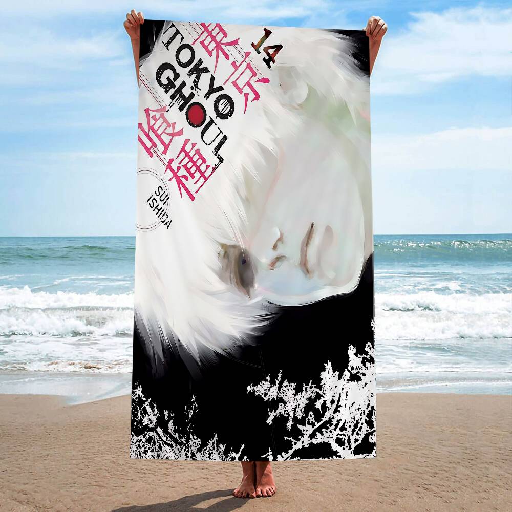 Anime Tokyo Ghoul Microfiber Blanket Quick Drying Beach Towels Oversized Printing Super Absorbent Pool Towel Blanket