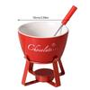 Fondue Pots Set with Fork for Chocolate,Cheese,Candy,Appetizer Tealight Porcelain Melting Pots Ceramic Butter Warmers Set