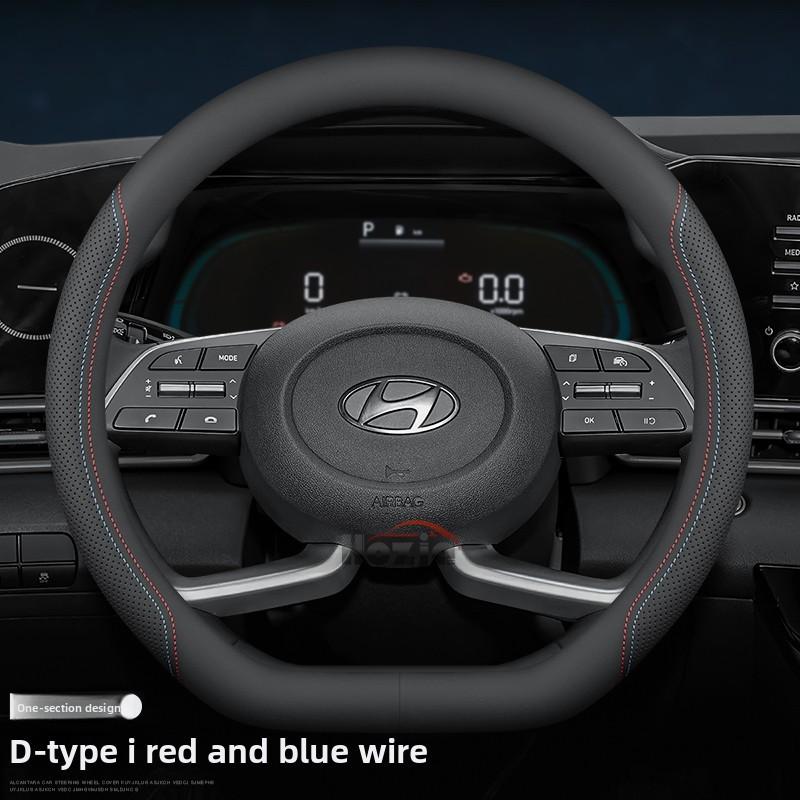 Кожаный чехол на руль автомобиля для Hyundai Tucson Kona Elantra Santa Fe Sonata Creta Palisade Ioniq 5 2022 2023 2024 2025 2026