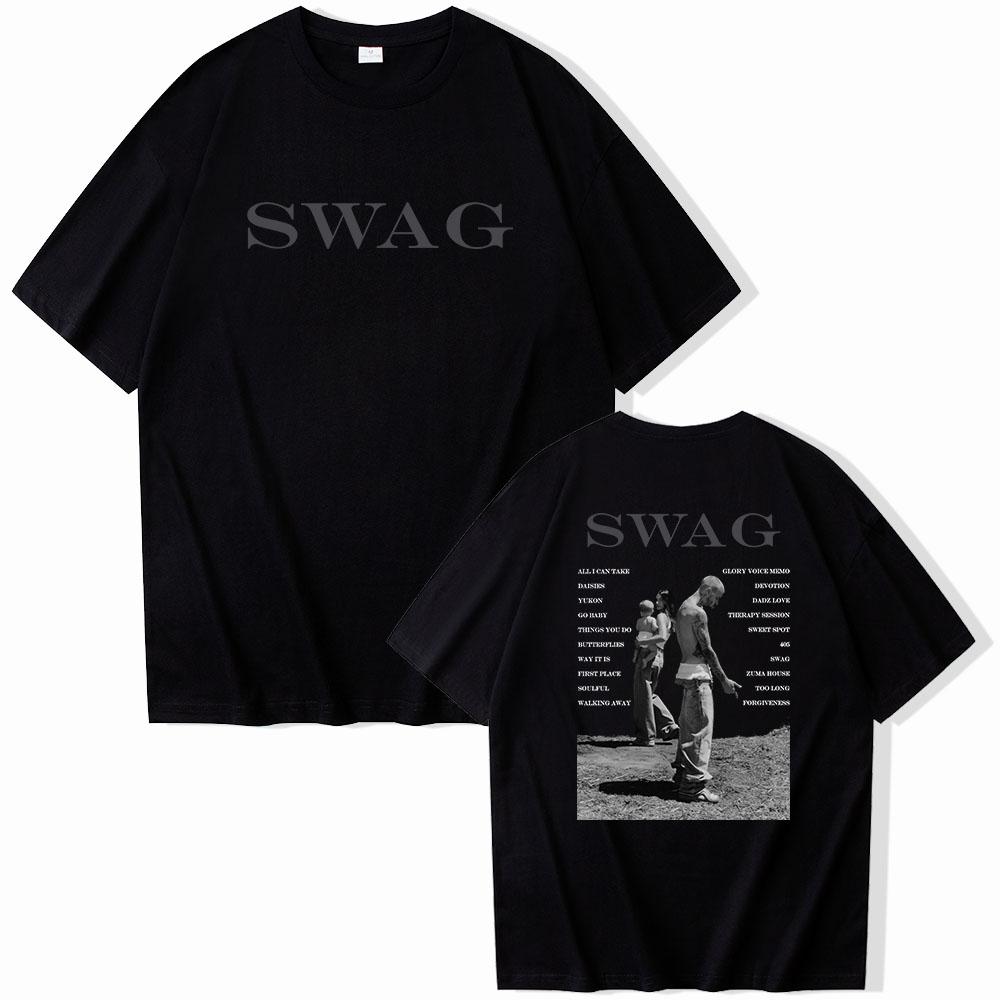 Bieber SWAG 2025 Джастин Альбом Футболка Подарок Фанатам Летняя Мужская Женская Модная Футболка из Чистого Хлопка - Мужская Летняя Хлопковая Графи...