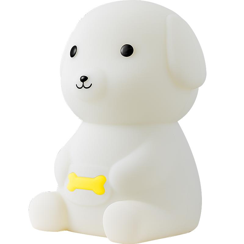 Силиконовый ночной фонарь для собак, светодиодный светильник с зарядкой через USB, красочный светильник, умный стальной светильник