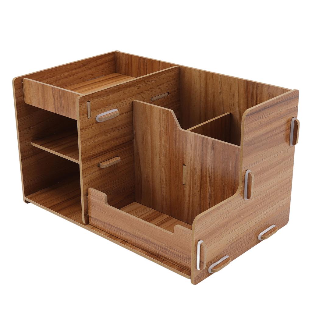 Wooden Desk Organize Shelf Multi Layer Space Saving Tabletop Storage Box for Home Office School