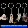 Personalized Pet Photo Keychain - Custom Acrylic Keychain with Photo of Your Dog or Cat, Graduation Gift, Name Customization, Graduation Gift