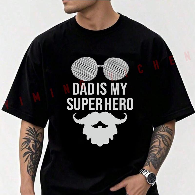Dad Is My Super Hero Design Motorcycle Cotton Casual T-shirts Mens Summer Cycling Sportswear Top Tees 2026