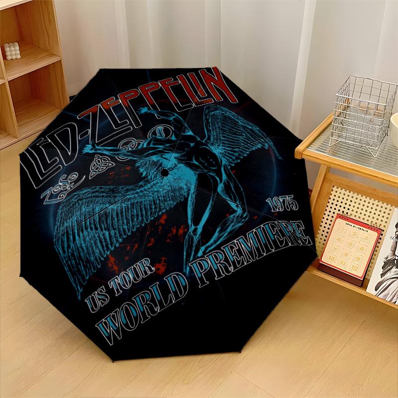 Принт Led Zeppelin 8?Автоматический зонт с ребрами, ветрозащитный, легкий, складной, для путешествий на открытом воздухе
