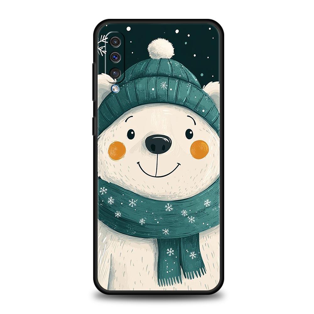 Чехол для телефона с белым медведем Для Samsung A56 A36 A26 A54 A52 A24 A14 A50 A72 A70 A06 A12 A22 A34 A42 A32 A04s A16 5G Чехол