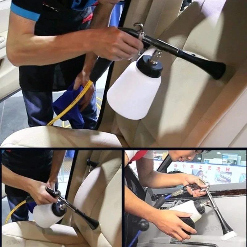 Ручной циклонный пневматический воздуходув для очистки пыли в салоне автомобиля, высоконапорный пылесборник с соответствующей насадкой-щеткой для детейлинга