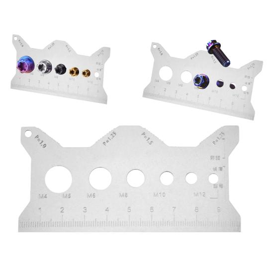 Винтовая измерительная линейка с распознавателем резьбы Легкая Компактная Проверка длины болта Инструмент для определения размера болта из нержавеющей стали