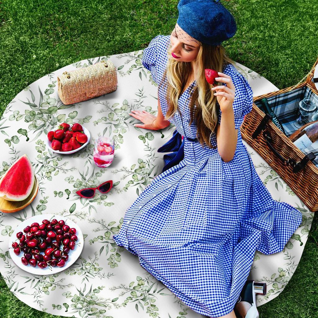 Весенние листья эвкалипта круглая скатерть водонепроницаемая скатерть для украшения свадебного стола крышка обеденного стола