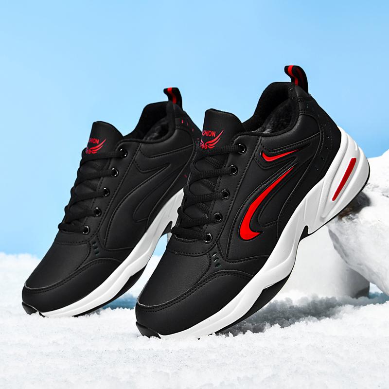 Мужские зимние кроссовки нескользящие водонепроницаемые уличные зимние спортивные туфли для мужчин Добавить хлопок теплая обувь для ходьбы 2024 Мужская хлопковая обувь