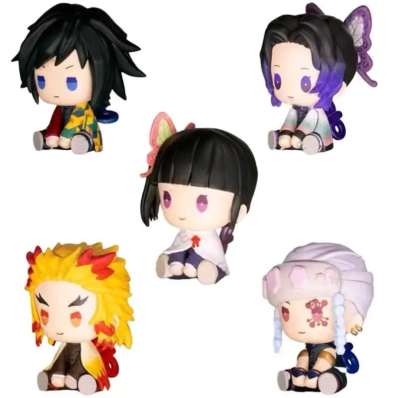 Genuine Action Figure Kimetsu No Yaiba Akaza Kochou Shinobu Genuine Action Figure Small Round Eyes Gacha Figure Model Toys