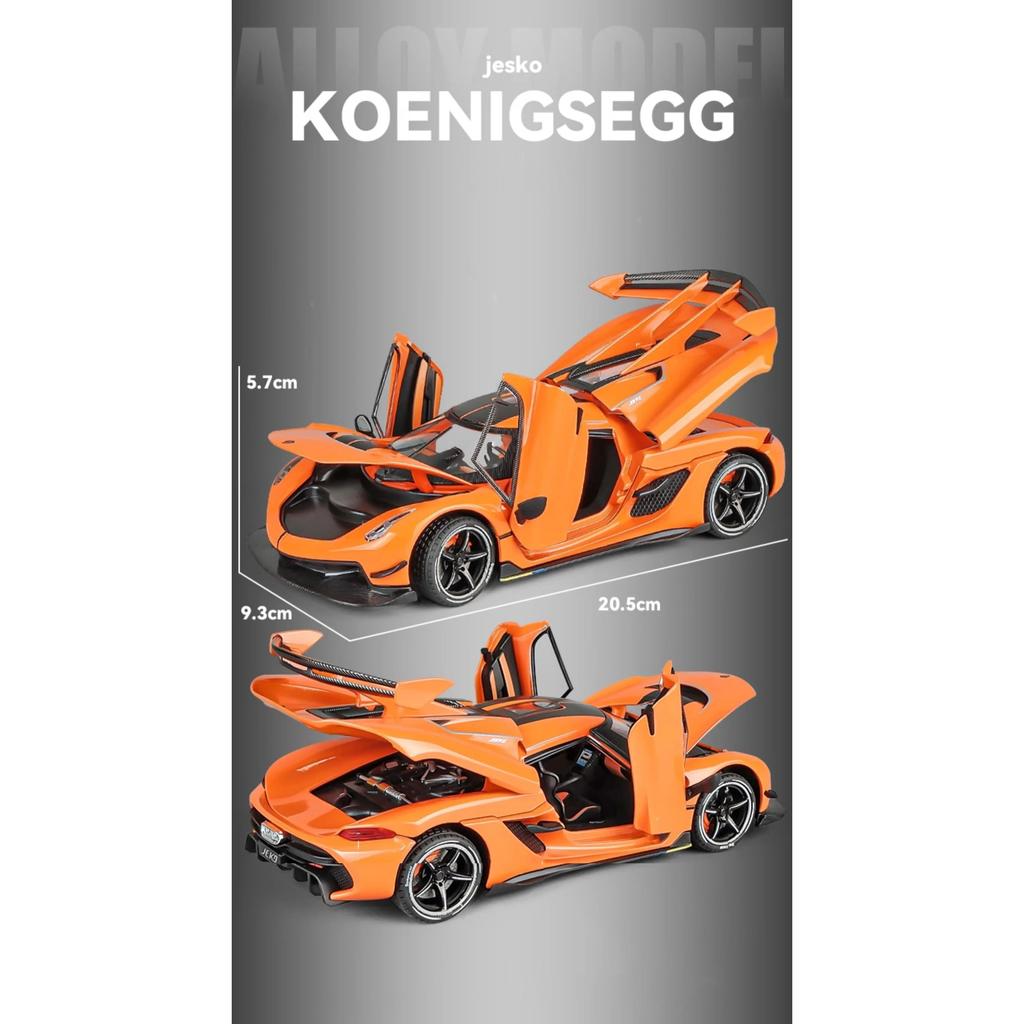 1/24 Koenigsegg Jesko Supercar литая игрушечная модель автомобиля со звуком и светом инерционный механизм детская игрушка коллекционная вещь подарок на день рождения