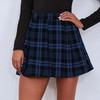 Женская юбка в клетку с высокой талией и одинаковым цветом, свободный подол, мягкая лоскутная застежка-молния по бокам, длина выше колена, женская коммутационная юбка