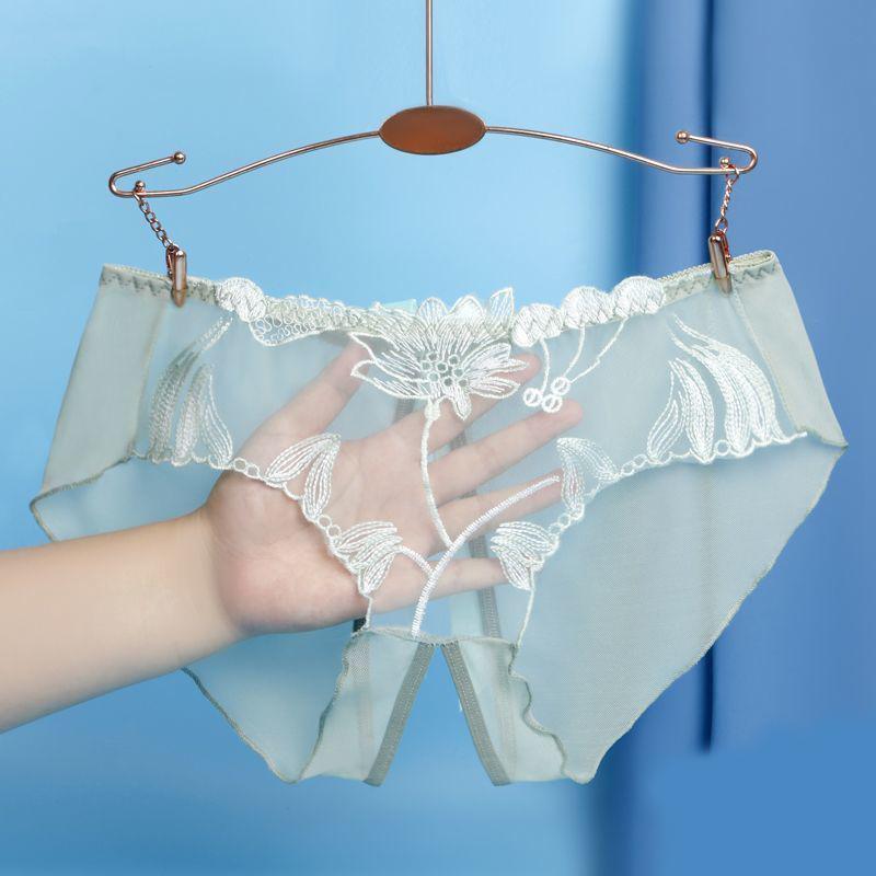 Сексуальные женские прозрачные трусы, нижнее белье, жаккардовые футболки, трусики с открытой промежностью, однотонное нижнее белье