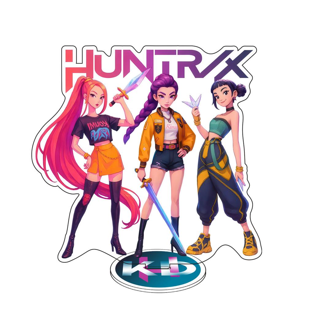 Kpop Demon Hunters Standing Up Ornament Acrylic Superstar Desktop Stand Decor Anime Figures Craft Creative Fans Gift