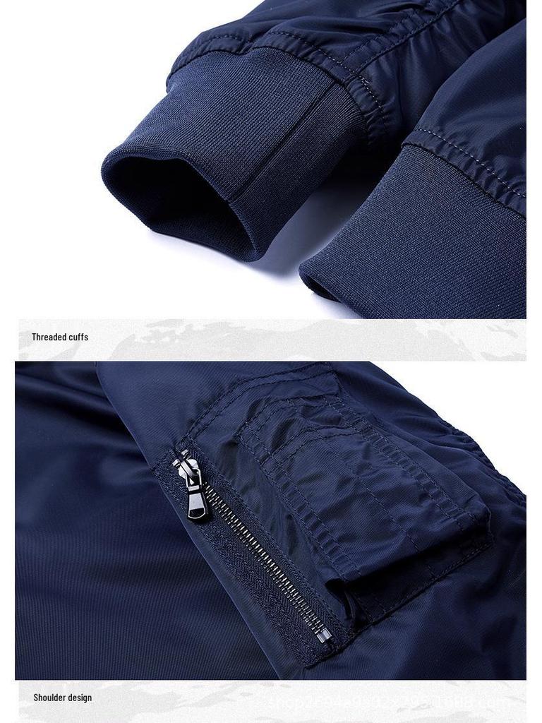Men's Spring MA-1 Bomber Jacket: Solid Color Motorcycle Outerwear, Plus Size Baseball Collar Flight Suit