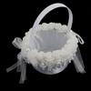 Elegant Wedding Romantic Ceremony Party Flower Girl Basket with Rose &