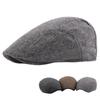 Осенне-зимняя мужская кепка газетчика, британский берет, теплая передняя кепка