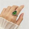 Retro Ethnic Style Thai Silver Hollow Withered Vine Green Zircon Adjustable Rings For Women Fashion New Jewelry Gift