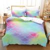 Laser Gradual Change Fish Scale 3D Digital Printing Three-Piece Set, Quilt Cover Pillowcase Home Textile Bed Sheet Kit