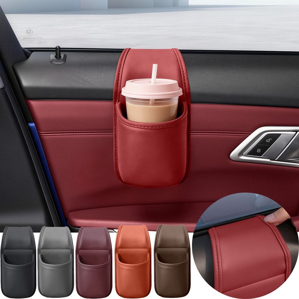 PU Leather Car Cup Holder Multifunctional Car Drink Rack Universal Car Storage Box Seat Back