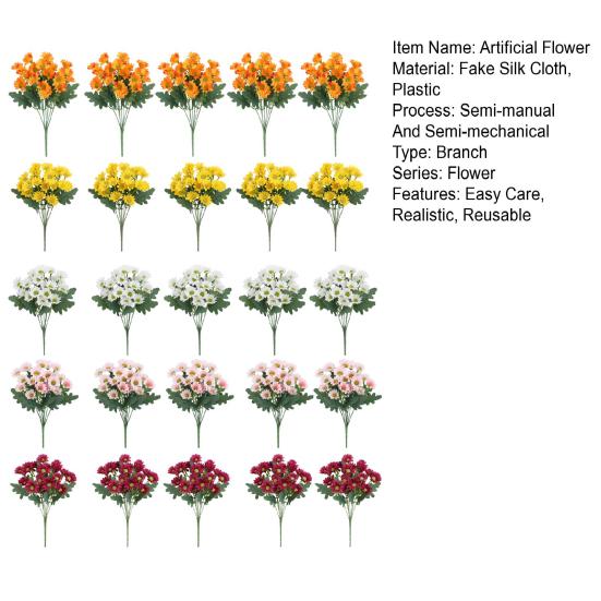 1/5/10/20/25 шт. Искусственный цветок 7 вилок Устойчивый к УФ-лучам Искусственный цветок Дом