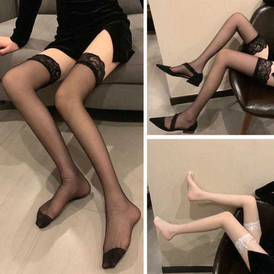 Women's Sexy Lace Stockings Non-Slip Black White Mesh Thigh-Highs Soft Comfortable Stockings for Parties Events