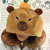 Подушка Capybara Plush с шапочкой, милые мультяшные животные, мягкие, милые плюшевые подушки для шеи на праздничный подарок на день рождения