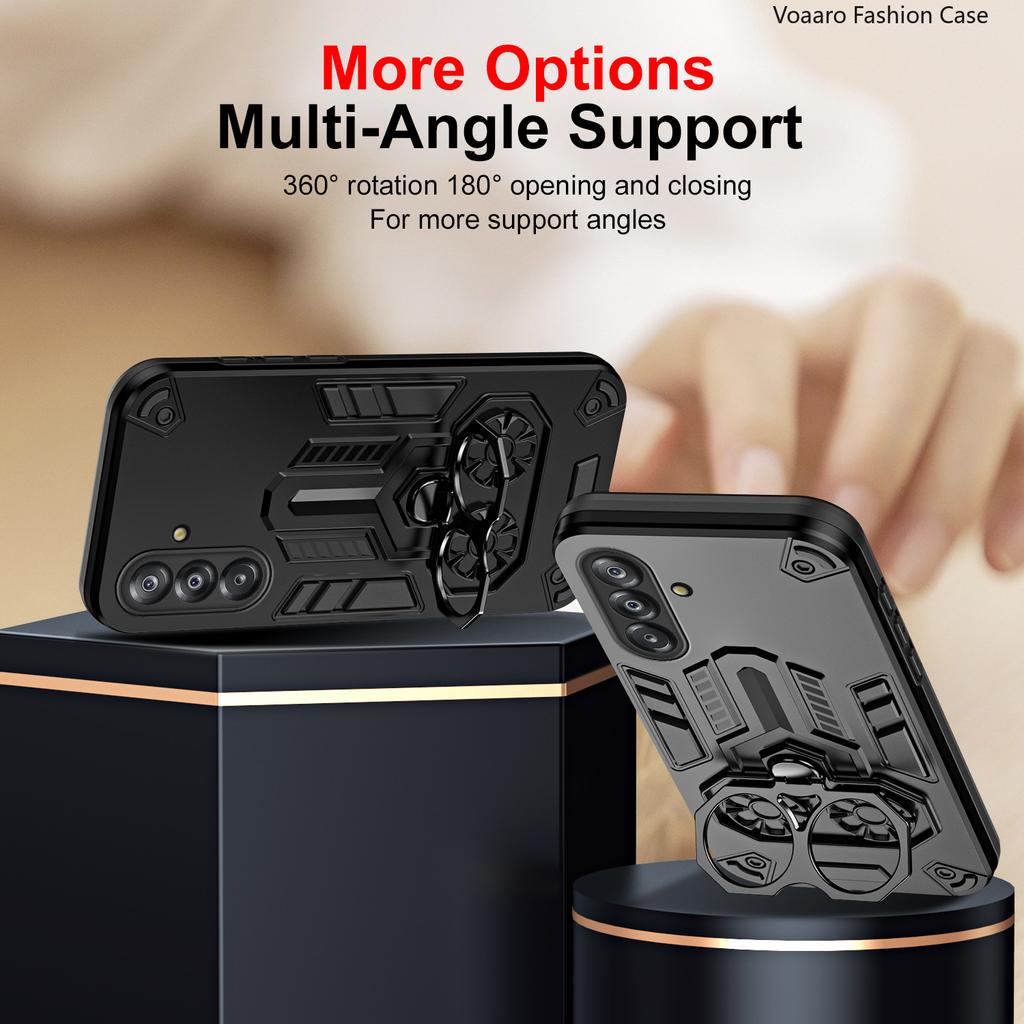 Dual Finger Ring Armor Cover for Samsung Galaxy A17 A56 A36 A26 A16 S25 Plus Case Rotate Metal Bracket Kickstand Case Phone Capa