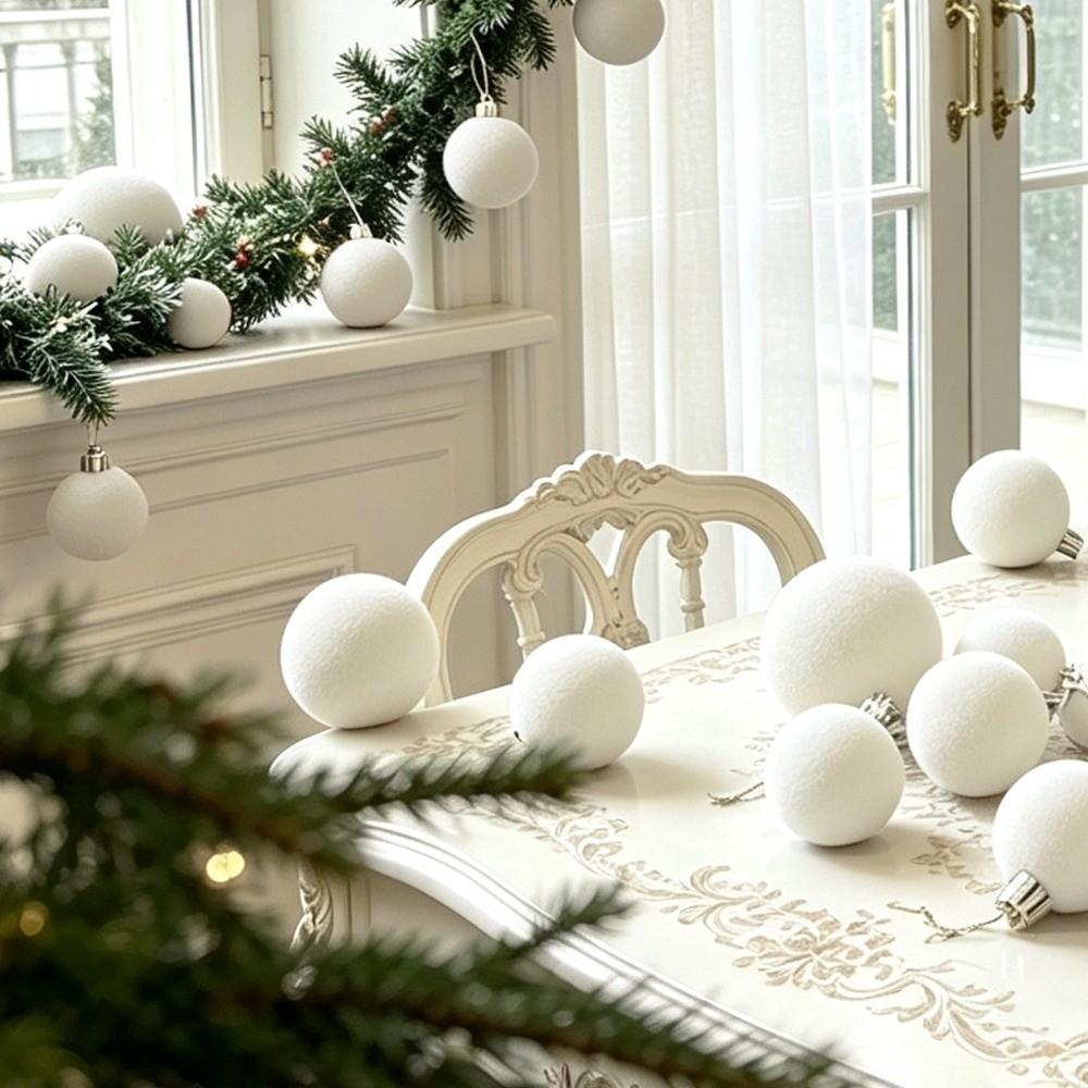 42/44pcs Flocked Christmas Ball Ornament Set Gift Box Christmas Party Decoration for Holiday Party