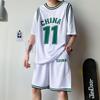 Korean Style Unisex Basketball Jersey Set - Loose-Fit Short-Sleeve & Shorts