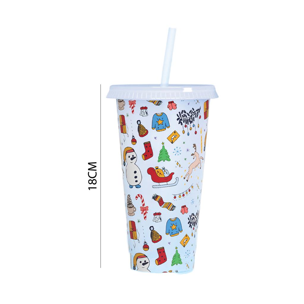 710 мл многоразовые с соломинками, креативные чашки для воды, меняющие цвет, чашка с крышкой, волшебный пластик, меняющий цвет холодной воды