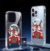 Автомобильный магнитный рождественский чехол для iPhone 15/16/17 Pro Max - Прозрачная защита всего корпуса телефона