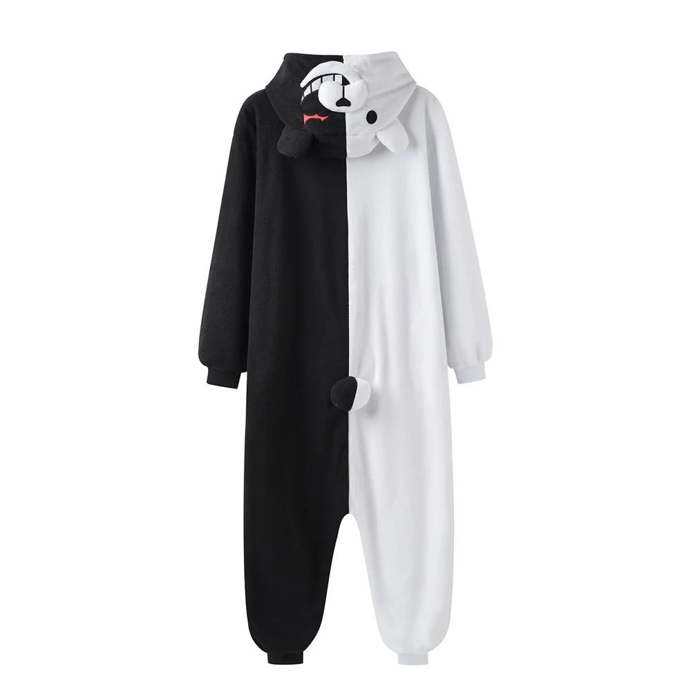 Danganronpa Monokuma Cosplay Adult Onesie Women Men Unisex Sleepwear Kigurumi Jumpsuit Pajamas Halloween Christmas