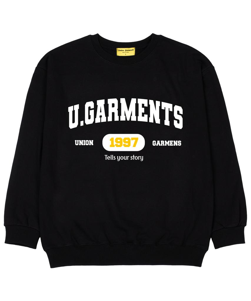UNION GARMENTS 1997 Французская оверсайз толстовка с архивным логотипом Черная