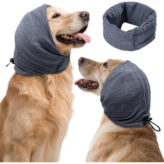 Dog Calm Hoodie, No Shake Ear Wraps for Dogs, Quiet Dog Ear Cover Noise Protection, Pet Ear Muffs Dog Ear Protector Head Wrap Cover for Anxiety