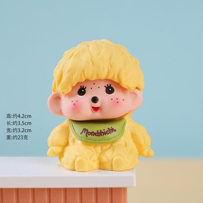 Монччичи Орнамент Игрушки Мультфильм Мини Кукла Монччичи Украшение Салона Автомобиля Аксессуары для Рабочего Стола Кавайный Монччичи Подарки