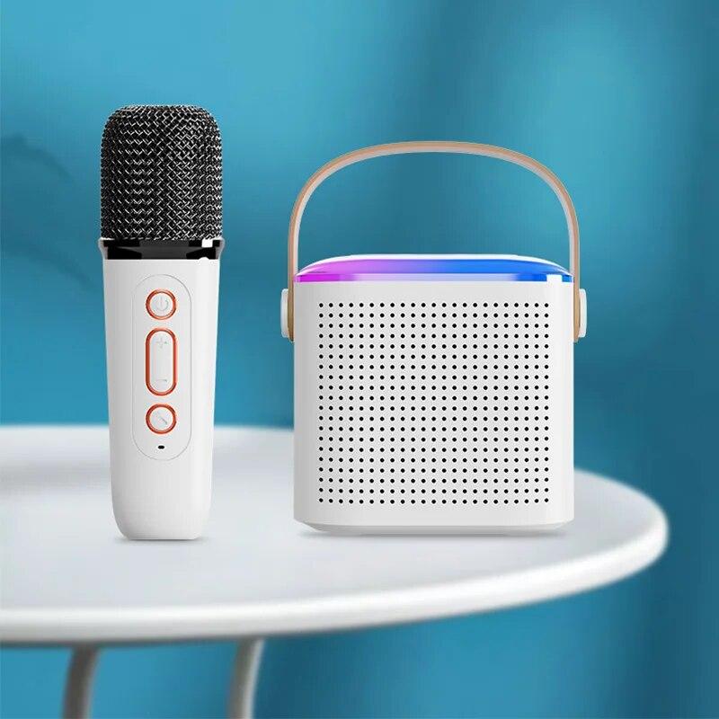 1-2 беспроводных микрофона, караоке-машина, портативная акустическая система Bluetooth 5,3 PA, MP3-плеер, караоке-машина для детей, взрослых, дома
