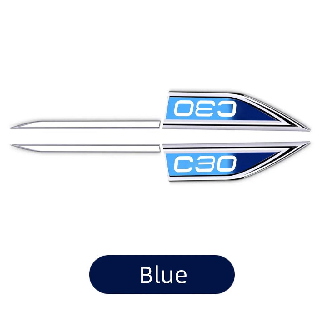 2 шт./компл. для Volvo C30, автомобильное крыло, металлическая наклейка, внешние декоративные наклейки, модификация, эмблема автомобиля, аксессуары